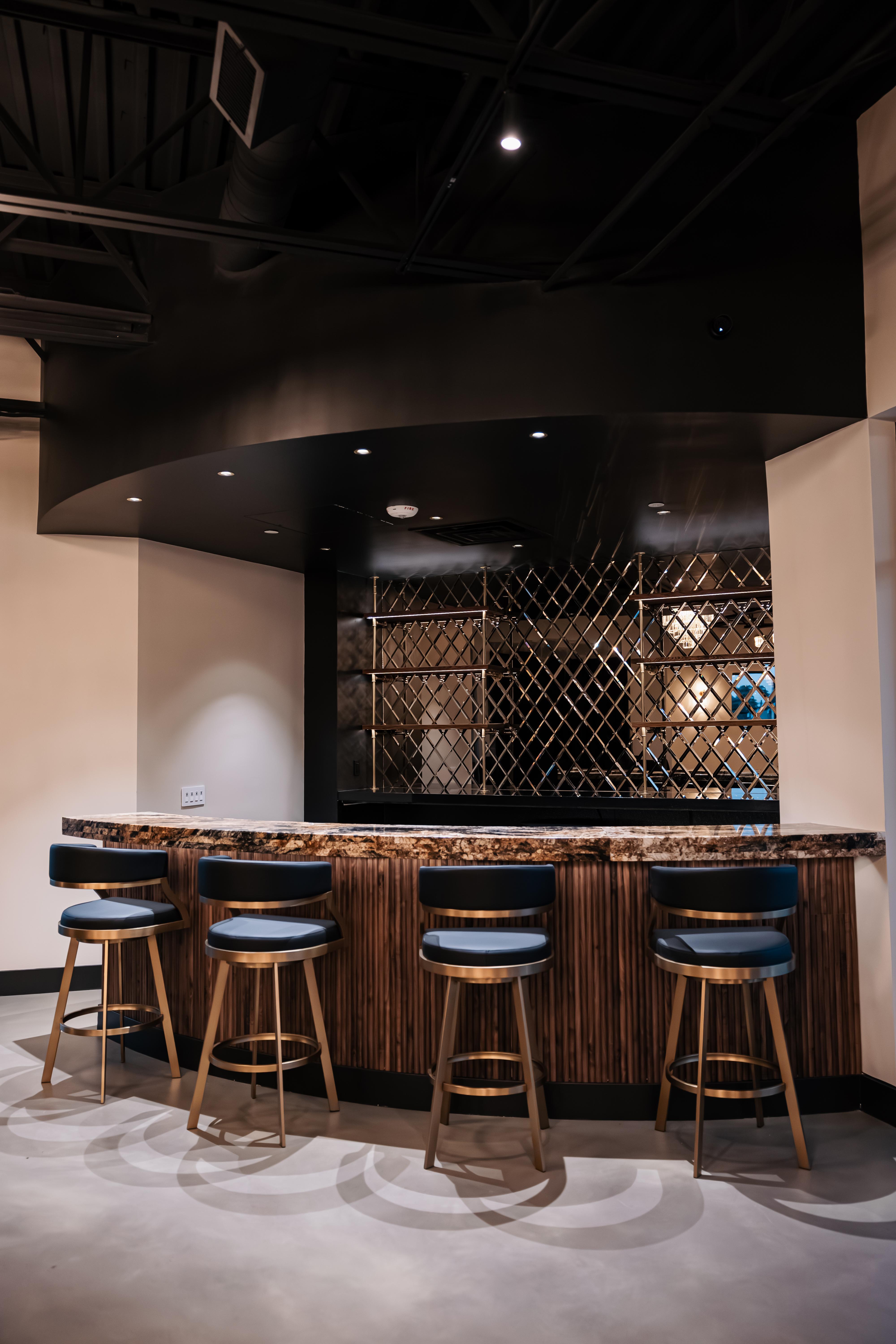 The built-in bar at The Chestnut Hall, set for an engagement party